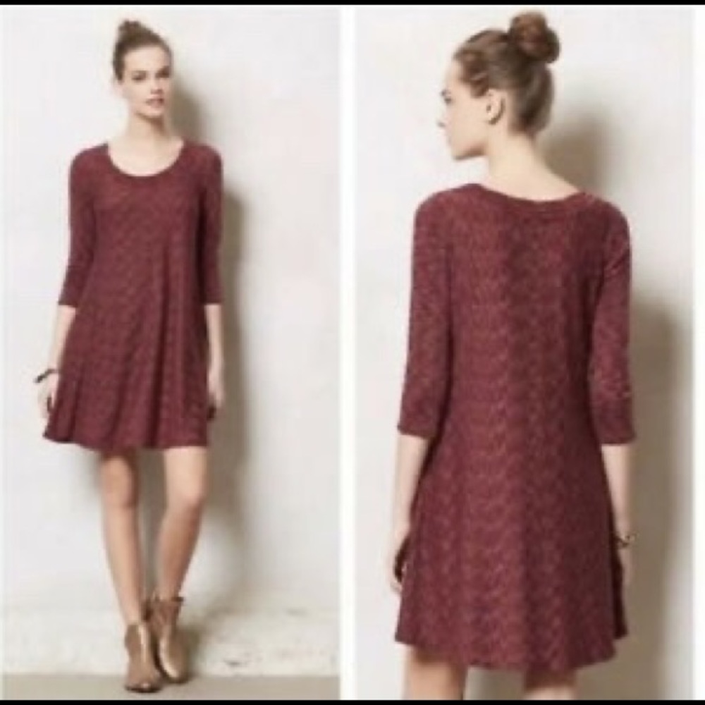 Anthropologie Saturday Sunday wine Narva dress
